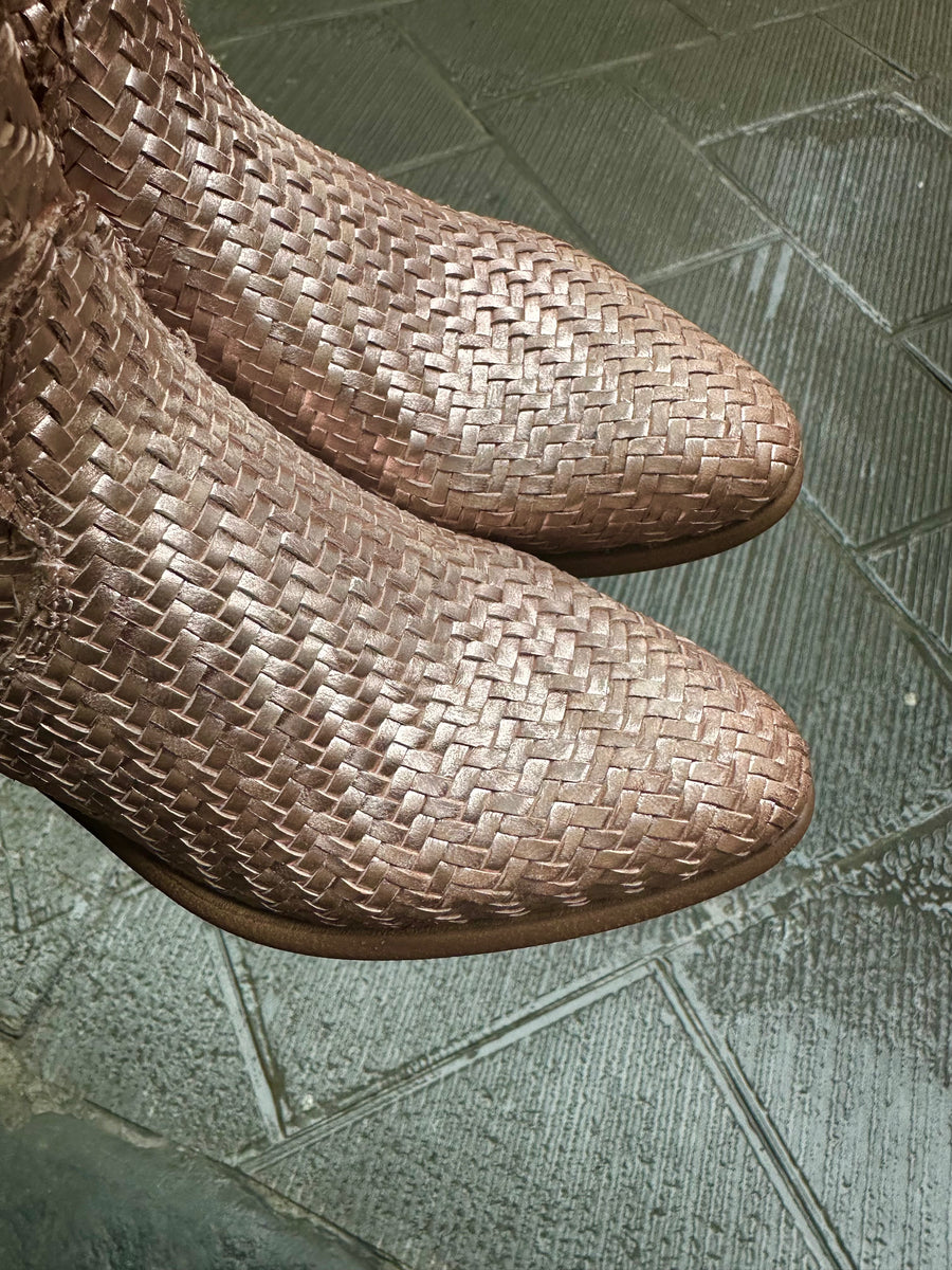 Stivali texani in vera pelle intrecciata Made in Italy CIPRIA ZETA SHOES