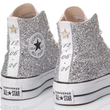Converse Platform Glitter Argento