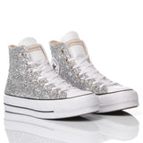 Converse Platform Glitter Argento