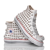 Converse Pelle Borchie Bianca