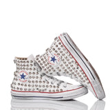 Converse Pelle Borchie Bianca