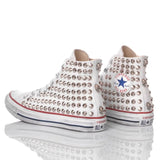 Converse Pelle Borchie Bianca
