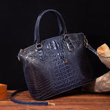 Women's Retro Crocodile Pattern Portable Messenger Bag