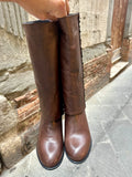 Stivali Divine Follie ghetta tacco 50 in vera pelle made in italy Marrone