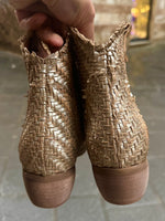 Stivali texani in vera pelle intrecciata Made in Italy GOLD