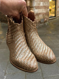 Stivali texani in vera pelle intrecciata Made in Italy GOLD