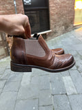 Chelsea boots ZETA SHOES bassi tacco in vera pelle made in italy CUOIO
