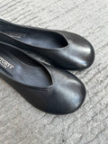 Ballerine scarpe donna  in vera pelle punta tonda Nero Made in italy