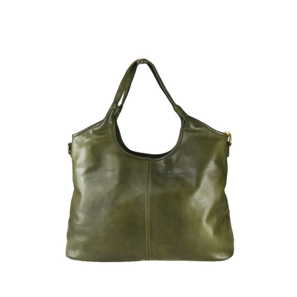 Borsa donna a spalla in vera pelle vintage Made in Italy tinto lavato in capo ZETA SHOES