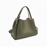 Pienza – Italian Leather Tote Handbag – Olive Green