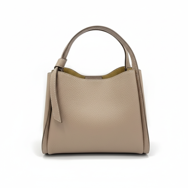 Pienza – Italian Leather Tote Handbag – Taupe