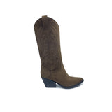 MARIA - Stivale Texano Camperos in CAMOSCIO TESTA DI MORO con ricami