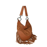 Borsa a spalla e tracolla donna in pelle con frange  made italy ZETA SHOES