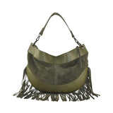 Borsa a spalla e tracolla donna in pelle con frange  made italy ZETA SHOES