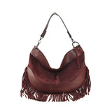 Borsa a spalla e tracolla donna in pelle con frange  made italy ZETA SHOES