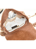 Borsa a spalla in pelle camoscio con borchie  made italy ZETA SHOES