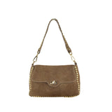 Borsa a spalla in pelle camoscio con borchie  made italy ZETA SHOES