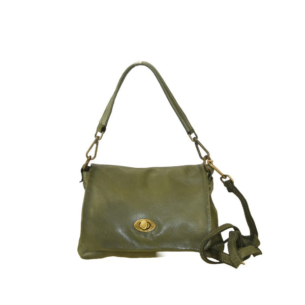 Borsa donna a spalla in vera pelle vintage Made in Italy tinto lavato in capo ZETA SHOES