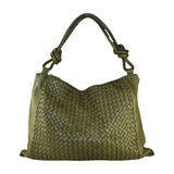 Borsa da spalla in pelle intrecciato effetto vintage Made in Italy tinto lavato in capo ZETA SHOES