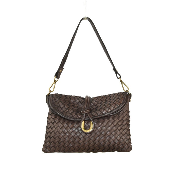 Borsa donna a spalla in vera pelle vintage Made in Italy tinto lavato in capo ZETA SHOES