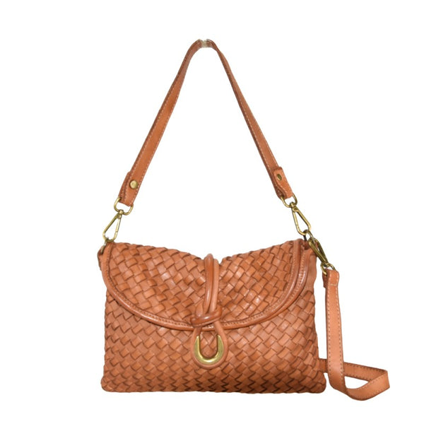 Borsa donna a spalla in vera pelle vintage Made in Italy tinto lavato in capo ZETA SHOES