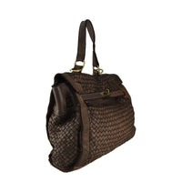 Borsa a tracolla  in vera pelle intrecciata effetto vintage tinto lavato in capo 37 x H 22 x 10 ZETA SHOES