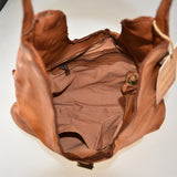 Borsa donna a spalla in vera pelle vintage Made in Italy tinto lavato in capo ZETA SHOES