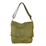 Borsa donna a spalla in vera pelle vintage  Made in Italy tinto lavato in capo ZETA SHOES