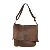 Borsa donna a spalla in vera pelle vintage  Made in Italy tinto lavato in capo ZETA SHOES