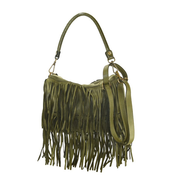 Borsa donna a spalla in vera pelle vintage Made in Italy tinto lavato in capo ZETA SHOES