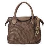 Borsa donna a spalla in vera pelle vintage Made in Italy tinto lavato in capo ZETA SHOES