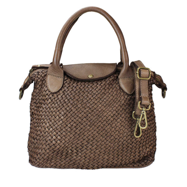 Borsa donna a spalla in vera pelle vintage Made in Italy tinto lavato in capo ZETA SHOES