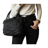 Borsa donna a spalla in vera pelle vintage Made in Italy tinto lavato in capo ZETA SHOES