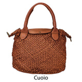 Borsa donna a spalla in vera pelle vintage Made in Italy tinto lavato in capo ZETA SHOES