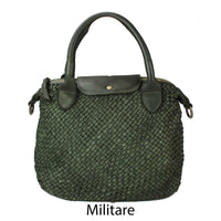 Borsa donna a spalla in vera pelle vintage Made in Italy tinto lavato in capo ZETA SHOES
