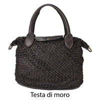 Borsa donna a spalla in vera pelle vintage Made in Italy tinto lavato in capo ZETA SHOES