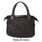 Borsa donna a spalla in vera pelle vintage Made in Italy tinto lavato in capo ZETA SHOES