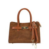 Borsa a mano con tracolla donna in pelle scamosciata made italy ZETA SHOES