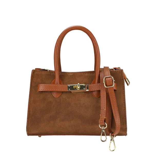 Borsa a mano con tracolla donna in pelle scamosciata made italy ZETA SHOES