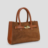 Borsa a mano con tracolla donna in pelle scamosciata made italy ZETA SHOES