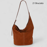 Borsa a spalla in pelle camoscio 100% made italy Made in Italy ZETA SHOES