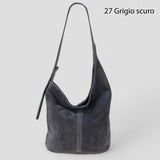 Borsa a spalla in pelle camoscio 100% made italy Made in Italy ZETA SHOES