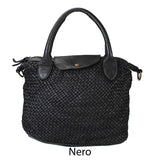 Borsa donna a mano in vera pelle vintage Made in Italy tinto lavato in capo ZETA SHOES