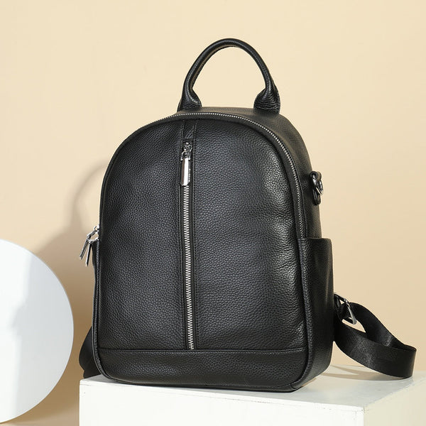 Leather Backpack Women's Large Capacity One-shoulder Versatile Schoolbag Computer