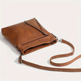 Retro Mini Crossbody Bag, Trendy PU Leather Shoulder Bag, Simple Zipper Square Bag For Daily Use