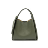 Pienza – Italian Leather Tote Handbag – Olive Green