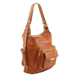 TL Bag - Leather 2-in-1 convertible backpack shoulder bag | TL141535