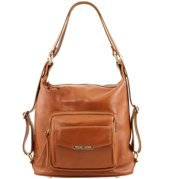 TL Bag - Leather 2-in-1 convertible backpack shoulder bag | TL141535