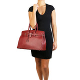 TL Bag - Leather handbag with golden hardware | TL141529