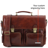 Ventimiglia - Leather multi compartment TL SMART briefcase with front pockets | TL142069